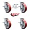 Service Caster 8 Inch Kingpinless Red Poly on Steel Wheel Caster Set Brake and Swivel Lock SCC-KP30S820-PUR-RS-SLB-BSL-4 - alternate 2